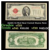 1928G $2 Red Seal United States Note Grades vf++
