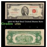 1953 $2 Red Seal United States Note Grades vf++