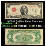 1928G $2 Red Seal United States Note Grades vf++