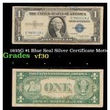 1935G $1 Blue Seal Silver Certificate Grades vf++