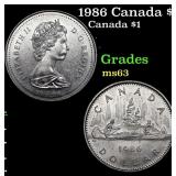 1986 Canada $1 Canada Dollar 1 Grades Select Unc