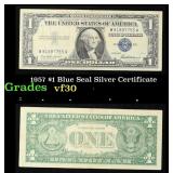 1957 $1 Blue Seal Silver Certificate Grades vf++