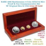 *Highlight* RARE 1996 Smithsonian 4 Coin GOLD & Si
