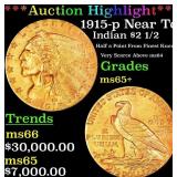 *Highlight* 1915-p Gold Indian Quarter Eagle Near