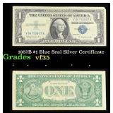 1957B $1 Blue Seal Silver Certificate Grades vf++