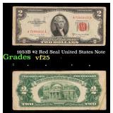 1953B $2 Red Seal United States Note Grades vf+