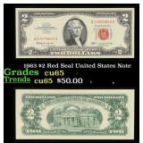 1963 $2 Red Seal United States Note Grades Gem CU