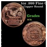 1oz .999 Fine Copper Bullion Round - Silver Certif