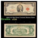 1963 $2 Red Seal United States Note Grades vf++