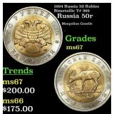 1994 Russia 50 Rubles Bimetallic Y# 369 Grades GEM