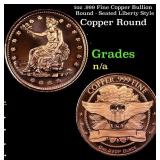 1oz .999 Fine Copper Bullion Round - Seated Libert