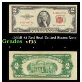 1953B $2 Red Seal United States Note Grades vf++