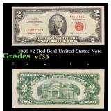 1963 $2 Red Seal United States Note Grades vf++
