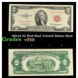 1953A $2 Red Seal United States Note Grades vf++