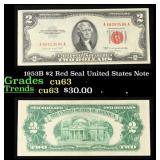 1953B $2 Red Seal United States Note Grades Select