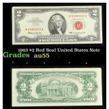 1963 $2 Red Seal United States Note Grades Choice