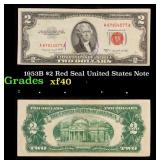 1953B $2 Red Seal United States Note Grades xf