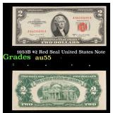 1953B $2 Red Seal United States Note Grades Choice