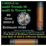 BU Shotgun Jefferson 5c roll, 2010-d 40 pcs Bank $