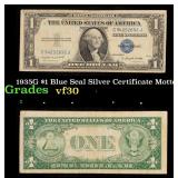 1935G $1 Blue Seal Silver Certificate Grades vf++