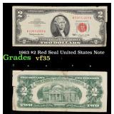 1963 $2 Red Seal United States Note Grades vf++