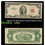1953A $2 Red Seal United States Note Grades vf++