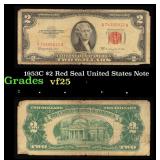 1953C $2 Red Seal United States Note Grades vf+