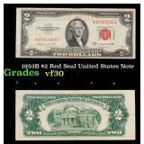 1953B $2 Red Seal United States Note Grades vf++
