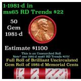 BU Shotgun Lincoln 1c roll, 1981-d 50 pcs Dunbar W