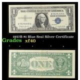 1957B $1 Blue Seal Silver Certificate Grades xf