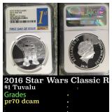NGC  2016 Star Wars Classic R2-D2 1oz Silver $2 Au