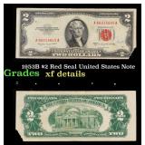 1953B $2 Red Seal United States Note Grades xf det