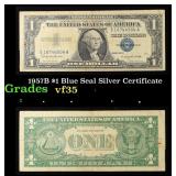 1957B $1 Blue Seal Silver Certificate Grades vf++