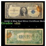 1935G $1 Blue Seal Silver Certificate Grades vf+ M