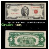 1953 $2 Red Seal United States Note Grades vf++