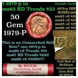 BU Shotgun Lincoln 1c roll, 1979-p 50 pcs Bank Wra