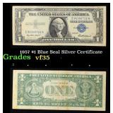 1957 $1 Blue Seal Silver Certificate Grades vf++