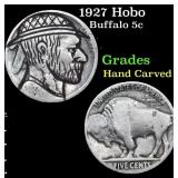 1927 Hobo Buffalo Nickel 5c Grades Hand Carved