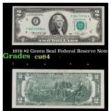 1976 $2 Green Seal Federal Reserve Note Grades Cho