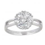 Decadence Sterling SIlver Round Cluster Split Shan