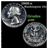 1968-s Proof Washington Quarter 25c Grades GEM++ P