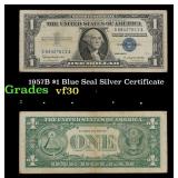 1957B $1 Blue Seal Silver Certificate Grades vf++