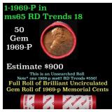 BU Shotgun Lincoln 1c roll, 1969-p 50 pcs Dunbar W