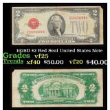 1928D $2 Red Seal United States Note Grades vf+