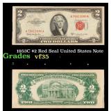 1953C $2 Red Seal United States Note Grades vf++