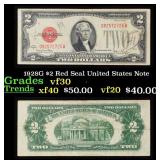 1928G $2 Red Seal United States Note Grades vf++