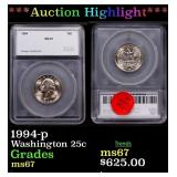 1994-p Washington Quarter 25c ms67 SEGS