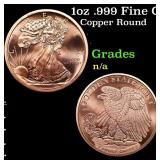 1oz .999 Fine Copper Bullion Round - Walking Liber