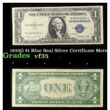 1935G $1 Blue Seal Silver Certificate Grades vf++