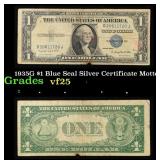 1935G $1 Blue Seal Silver Certificate Grades vf+ M